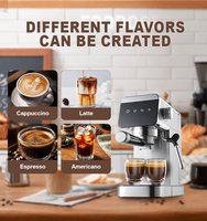 Meilleur choix pour les débutants à la maison : Machine à expresso semi-automatique tactile AZ-EM1501 15B Ar, machine à café à pré-infusion pour les amateurs de latte art débutants