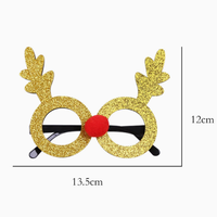 Lunettes de Noël scintillantes de qualité, motif lapin doré, forme de dessin animé, ornements mignons pour costume de Noël