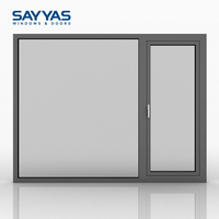 Ventanas Abatibles Modernas de Aluminio SAYYAS GR75-OWS, con Mampara de Acero Inoxidable, para Hospitales, Hoteles, Apartamentos y Salas de Estar