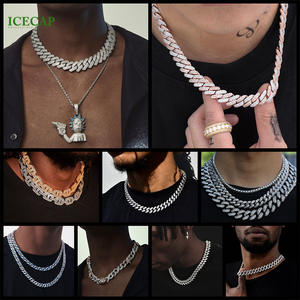 Lujo 18mm Baguette Iced Out Cut VVS Moissanite Diamond Chain Fine Sterling Silver 925 Collar de eslabones cubanos para hombres - Product Image 6