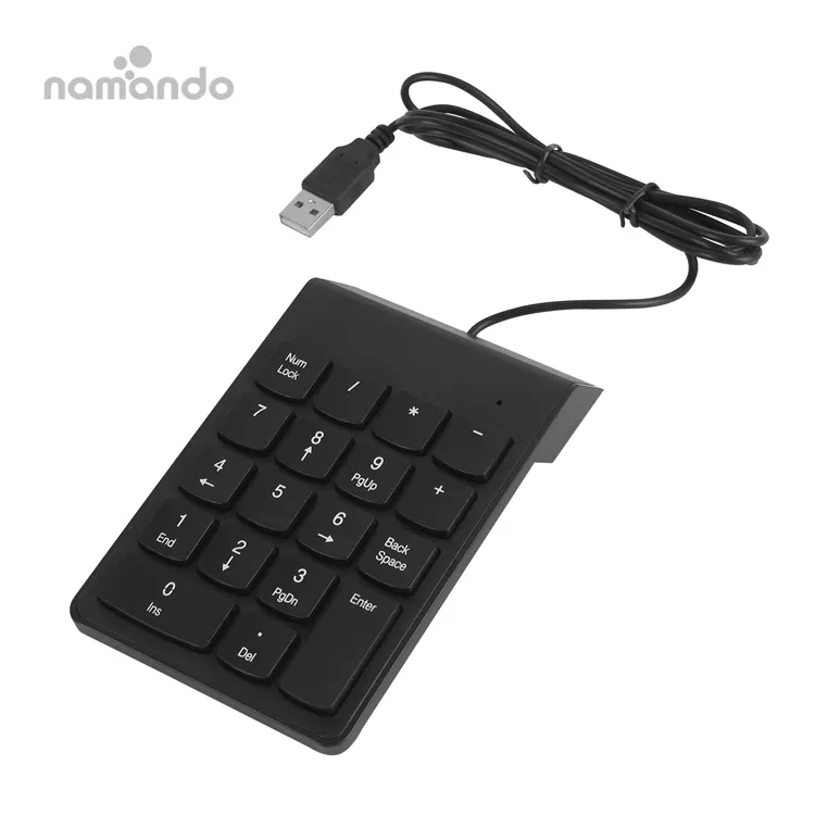 USB Numeric Keypad Numerical Numpad Portable Ultra Slim Mini USB Full-Size 18 Keys Keyboard for Laptop Desktop PC