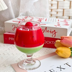 Creative Food Imitation Watermelon Slush Scented Candle Soy Wax Glass <b>Cup</b> Home Shooting Decor Present - Product Image 2