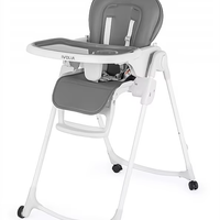 Nouvelle Chaise Haute Bébé Pliable 2026 Légère 7kg en Plastique PP Design Moderne Utilisation Intérieure/Extérieure 5 Points d'Attache