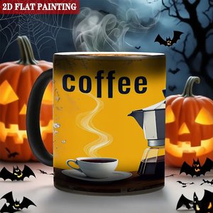 Modern Home Tabletop Magic Mug 11oz Frosted Black <b>Ceramic</b> Heat Sensitive <b>Cup</b> - Product Image 6