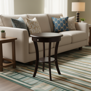 โต๊ะกลมแซชา โต๊ะไม้ตกแต่งสไตล์ดั้งเดิมสำหรับห้องนั่งเล่น - Product Image 2