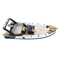 Bateau de Pêche Semi-Rigide 700 à Coque en V Profond, Double Fibre de Verre, Luxe, Nouveauté 3~5 Ans, pour Eaux Océaniques, En Promotion