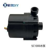 Pompa Sirkulasi Pendingin Air Komputer Water-Cooled SC1000, Inlet/Outlet G1/4, Ulir 2-Titik, 12V DC, Pengatur Kecepatan