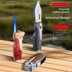 Encendedor Metálico Plegable para Exteriores, Resistente al Viento, con Combustible de <span class=keywords><strong>Butano</strong></span>, Multifuncional y Portátil para Camping - Product Image 3