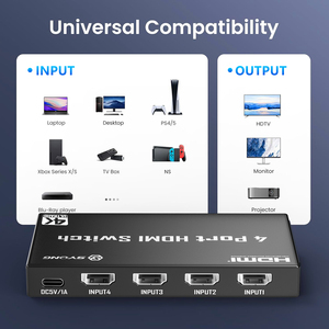 Commutateur HDMI SYONG 4 entrées 1 sortie avec IR 4K30Hz, HDMI 1.4 HDCP1.3 HDR 3D Dolby Vision avec télécommande IR pour téléviseur LED, PS4, <span class=keywords><strong>PC</strong></span>, moniteur, ordinateur portable - Product Image 6