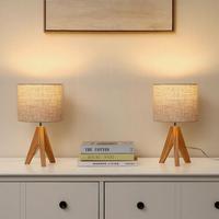 Usine offre spéciale trépied en bois massif lampe de table ampoules LED E26/E27 prise lampe de table hôtel éclairages décoratifs lampe pour enfants
