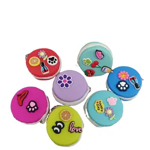 2023 the new factory Small Silicone Pouch Zip Coin Purse Earphone Case key chain Mini small Pouch