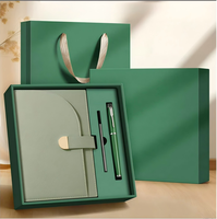 Carnet de notes A5 coffret cadeau personnalisé crayon mécanique noir en cuir souple bloc-notes d'enregistrement de réunion de bureau d'affaires simple