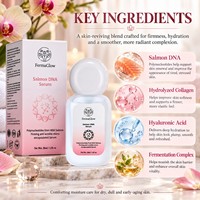 Sérum Visage Anti-Âge Fermenté au ADN de Saumon Sauvage PDRN, Peptide Micro-encapsulé, Raffermissant, Lissant les Rides Fines, Hydratant et Réparateur