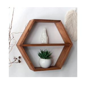 Étagère pour huiles essentielles en forme de diamant Étagère de <span class=keywords><strong>rangement</strong></span> en bois Étagères murales en bois rustiques - Product Image 3