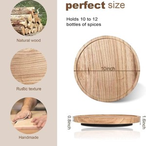 Wooden Round <b>Tray</b> Desktop Ornament <b>Storage</b> Dish Multifunctional Decorative Plate For Kitchen Or Living Room - Product Image 4