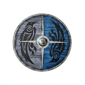 Bouclier Viking Corbeau Fait Main |   Armure Métallique Antique Moderne pour Décoration Nordique et Cosplay - Product Image 1