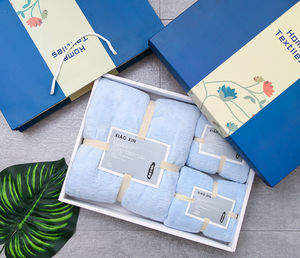 Coral Fleece <strong>Towel</strong> Bath <strong>Towel</strong> Gift <strong>Box</strong> with Portable Gift Set of 3 Pieces - Product Image 2