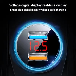 3.1A kép USB nhanh <span class=keywords><strong>Car</strong></span> Charger Thuốc lá nhẹ hơn 2-Port USB xe ổ cắm Power Adapter với điện áp phát hiện đối với iPhone Samsung - Product Image 2