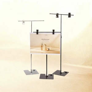 Support de signalisation métallique compact avec barre transversale de 26 cm et réglage de hauteur de 40 à 75 cm pour restaurant ou bureau - Product Image 2