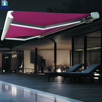 Auvent rétractable pour camion électrique extérieur Auvent motorisé extérieur avec lumière LED pour patio