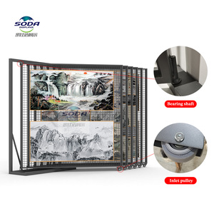 Tùy chỉnh lật lưới kim loại nghệ thuật hiển thị khung với điều chỉnh treo hệ thống cho triển lãm triển lãm triển lãm thương mại - Product Image 4