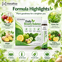 Marque privée OEM, liquide oral à base d'enzymes de fibres de fruits et légumes pour adultes, bien-être digestif, nutrition fonctionnelle, 30 ml x 7 flacons