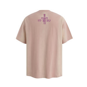 Camiseta de tendencia oscura de calle de verano de alta calidad con camiseta lavada con estampado cruzado Camiseta de manga corta para hombre - Product Image 5