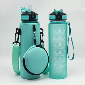 Porte-bouteille d'eau potable, pochette isotherme avec bandoulière réglable et pochette