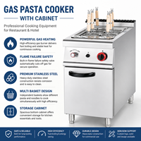 Cuiseur à pâtes au gaz en acier inoxydable de haute qualité avec armoire pour la restauration, équipement de cuisine pour restaurants