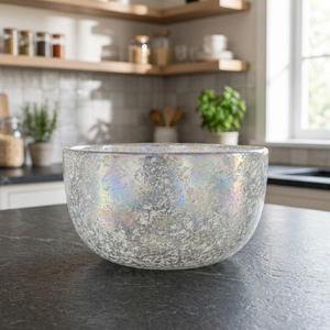 Bol à bougie décoratif en verre transparent, support épais et irrégulier résistant à la chaleur pour la maison, Noël, la Saint-Valentin - Product Image 2