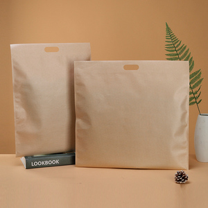Low MOQ 100pcs Custom Logo Brown Kraft Bag Paper <b>Envelope</b> Bag Clothing Packaging Self Adhesive Tape Bag with Handle - Product Image 2