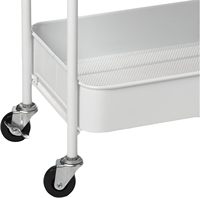 Organisateur de rangement en métal roulant à 3 niveaux-Chariot utilitaire mobile Chariot de cuisine avec roulettes Armoire de rangement pliable