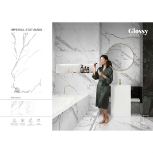 กระเบื้องพอร์ซเลนลายหินอ่อนอิมพีเรียล สตาทัวริโอ ขนาด 60x120 ซม. ผิวมันเงา สำหรับปูพื้นที่อยู่อาศัยหรูหรา - Product Image 1