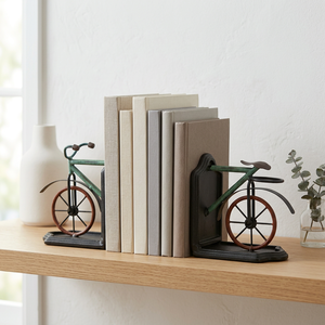 AK Brass Multicolor Bicycle Metal <b>Bookends</b> Set Of 2 Decorative Book Holders for Desk Shelf Home Office Library Decor - Product Image 4