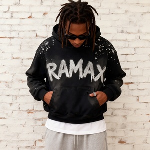 Custom Logo High Quality Streetwear Heavyweight Cotton Oversized Vintage Acid <b>Wash</b> Patch Embroidery Pullover Hoodie for Men - Product Image 1