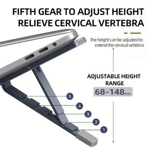 Nouveau support portable pour ordinateur portable en aluminium, réglable sur 5 niveaux, ergonomique, pour bureau, compatible avec les ordinateurs portables de 9 à 17,3 pouces - Product Image 5