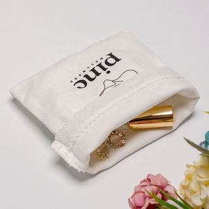 Organic Customized Logo Small Twill Cotton <b>Pouch</b> Clothing Shoes Dust Cotton <b>Drawstring</b> Bags - Product Image 5