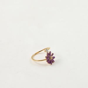 Anello Antistress di Lusso a Forma di Margherita <span class=keywords><strong>per</strong></span> Donne, Anello Impilabile in Acciaio Inossidabile, Anello Aperto con Zirconia Cubica - Product Image 2