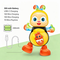 Jouet robot abeille musical dansant en plastique écologique en gros avec lumière clignotante et son pour enfants de 2 à 4 ans, cadeau de jeu