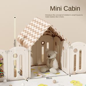 ที่พับได้สำหรับเด็กเล่นรูปดาว-มูนสีน้ำตาลนมพร้อมชิงช้าป้องกันทำจากพลาสติก - Product Image 5