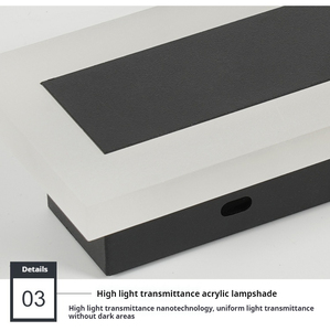 Lámpara de pared <span class=keywords><strong>LED</strong></span> de policarbonato moderna de 16W, luz decorativa alimentada por energía Solar para exteriores impermeable cuadrada de aluminio para puerta de entrada de jardín - Product Image 3