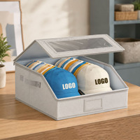 Nueva Caja de Almacenamiento para Gorras de Béisbol, Caja de Almacenamiento Multifuncional con Cierres Dobles, Ventana Transparente, Admite Logotipo Personalizado en Tamaño y Color