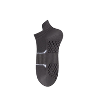 Chaussettes de cheville en polyester et nylon avec logo personnalisé, motif imprimé numérique rayé, évacuation de l'humidité, maille respirante, pour la course, avec revers, collection automne