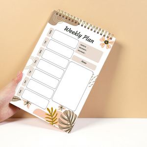Planificador Semanal y Mensual A5 Personalizado, Bloc de Notas Espiral con Lista de Tareas y Presupuesto, Cuaderno Impreso Personalizado - Product Image 1