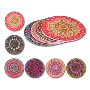 Tùy Chỉnh Mô Hình Đầy Màu Sắc In Ấn Uống Coaster Set Tabletop Bảo Vệ Silicone Cốc Cao Su Nơi Mat Mugs Coaster - Product Image 1