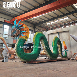 Statue Animatronique Personnalisée de Quetzalcoatl, Dieu <span class=keywords><strong>Serpent</strong></span> Plumeux, Figurine Mythologique, Modèle Réaliste Grandeur Nature d'Antiquité - Product Image 2