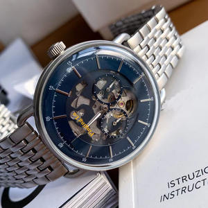 นาฬิกาข้อมือหนังวินเทจ นาฬิกาข้อมือสองสี นาฬิกาข้อมือผู้หญิง ระบบอัตโนมัติ นาฬิกาข้อมือกลไก หน้าปัดกลวง - Product Image 4