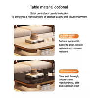 Nouvelle conception de meubles de salon, table basse à prix avantageux avec tiroir, table basse de luxe noire avec plateau en verre trempé pour la maison
