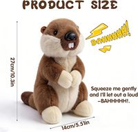 Peluche drôle de marmotte qui crie, style Freetoes, jouet en peluche pour décoration de bureau avec son, cadeau amusant pour chats et chiens