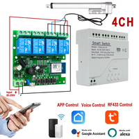 Contrôleur de moteur intelligent WIFI Tuya Smart Life à 4 canaux pour actionneur linéaire électrique, relais à impulsions 4CH 110V 220V